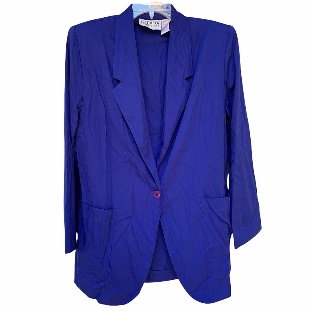 Vintage 80s Liz Baker Essentials Purple Blazer 8